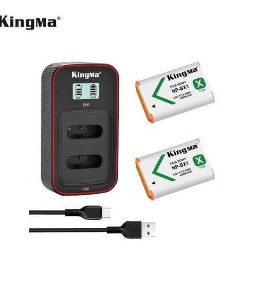 KingMa NP-BX1 Battery + Dual Slot USB LCD Charger Kit KingMa NP-BX1 Battery + Dual Slot USB LCD Charger Kit